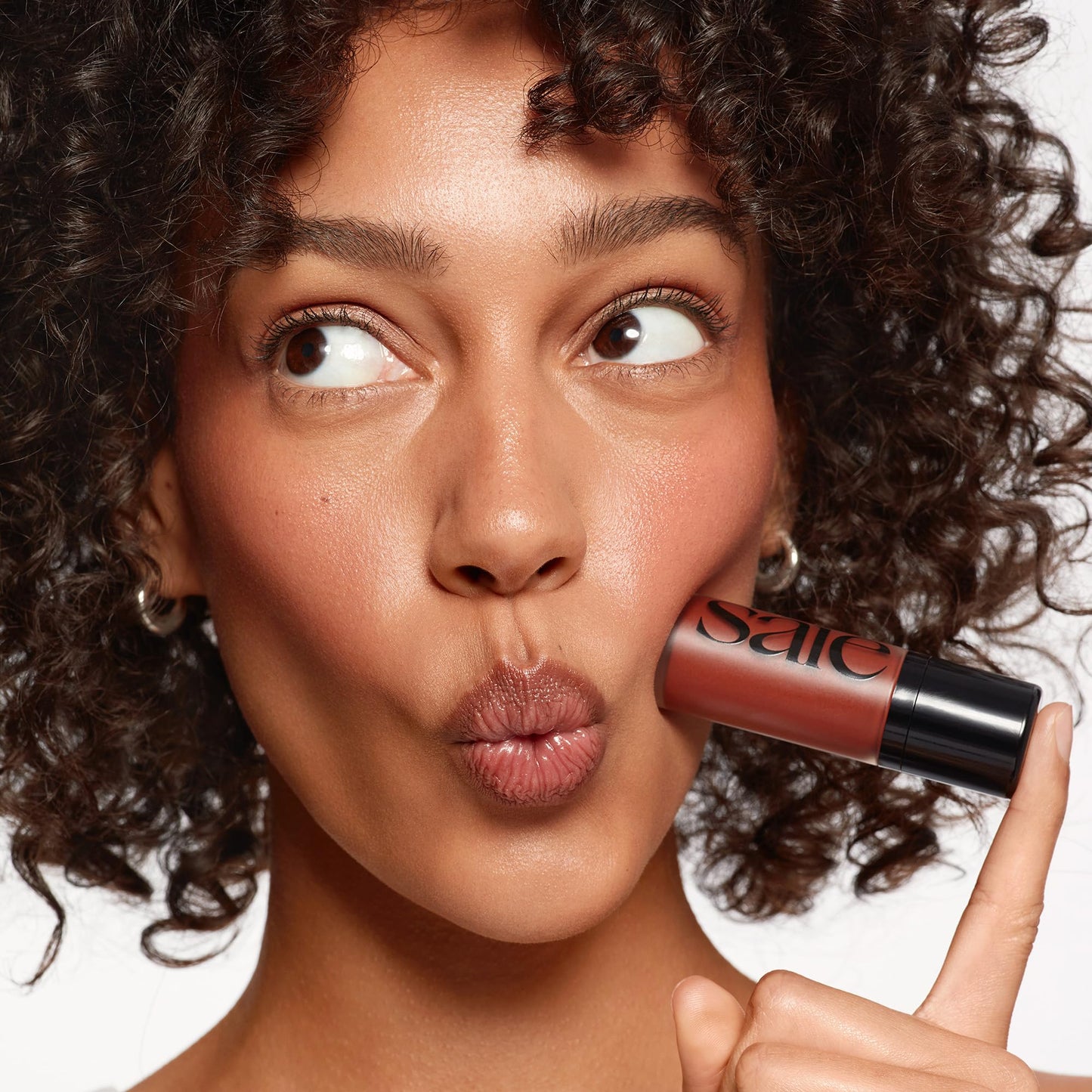Saie Dew Liquid Blush for Cheeks - Hydrating Cream Blush Stick with a Blendable + Buildable Formula - Skincare Infused Dewy Cheek Tint for a Natural Flush - Glowy Makeup Essential - Spicy (.40 oz) - Maple Wellness Supplements