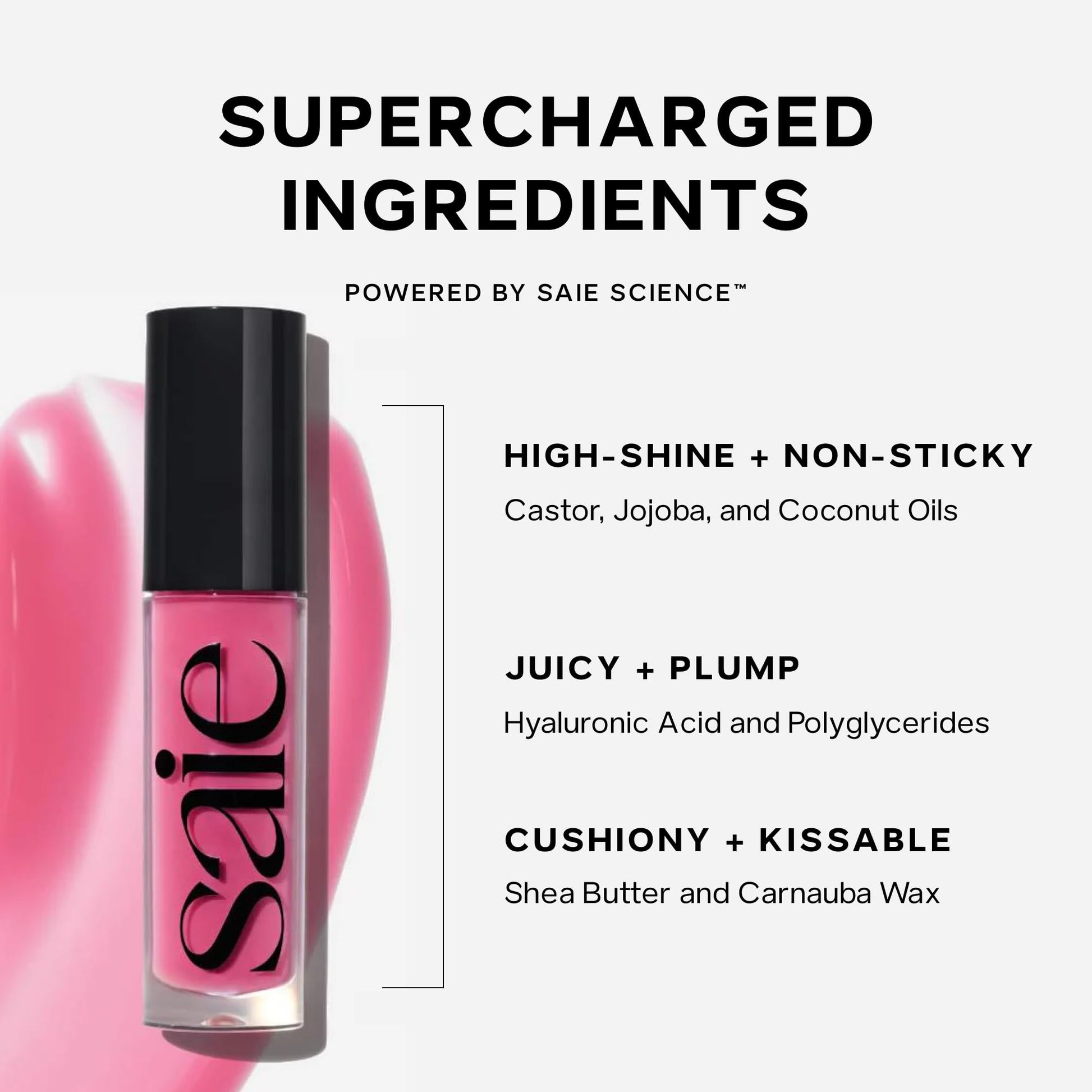 Saie Dewy Glow Duo - Dew Liquid Blush - (.40 oz, Flirty), Glossybounce Lip Gloss-Oil Hybrid (.17 oz, Burst) - Hydrating, Vegan Makeup for Radiant Cheeks & Lips - Maple Wellness Supplements