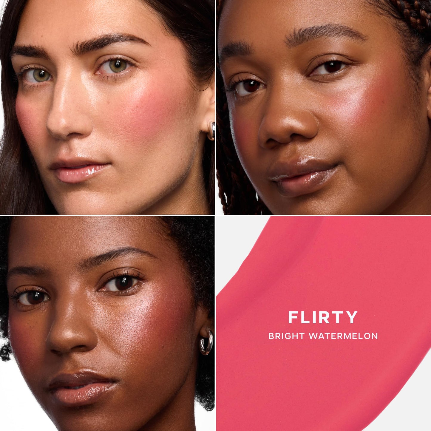 Saie Dewy Glow Duo - Dew Liquid Blush - (.40 oz, Flirty), Glossybounce Lip Gloss-Oil Hybrid (.17 oz, Burst) - Hydrating, Vegan Makeup for Radiant Cheeks & Lips - Maple Wellness Supplements