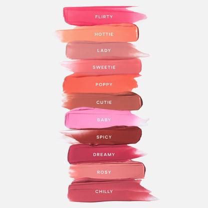 Saie Dewy Glow Duo - Dew Liquid Blush - (.40 oz, Flirty), Glossybounce Lip Gloss-Oil Hybrid (.17 oz, Burst) - Hydrating, Vegan Makeup for Radiant Cheeks & Lips - Maple Wellness Supplements