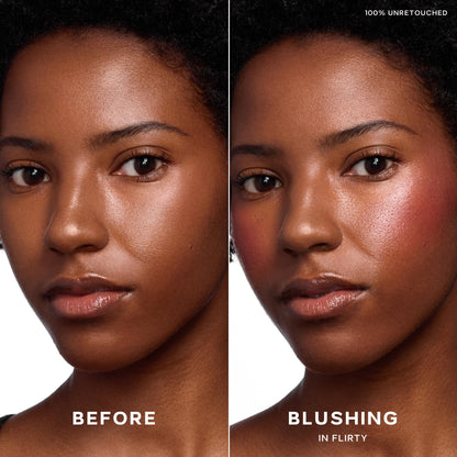 Saie Dewy Glow Duo - Dew Liquid Blush - (.40 oz, Flirty), Glossybounce Lip Gloss-Oil Hybrid (.17 oz, Burst) - Hydrating, Vegan Makeup for Radiant Cheeks & Lips - Maple Wellness Supplements