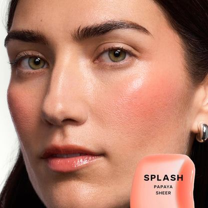 Saie Dewy Glow Duo - Dew Liquid Blush - (.40 oz, Hottie), Glossybounce Lip Gloss-Oil Hybrid (.17 oz, Splash) - Hydrating, Vegan Makeup for Radiant Cheeks & Lips - Maple Wellness Supplements