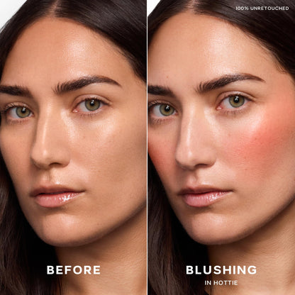 Saie Dewy Glow Duo - Dew Liquid Blush - (.40 oz, Hottie), Glossybounce Lip Gloss-Oil Hybrid (.17 oz, Splash) - Hydrating, Vegan Makeup for Radiant Cheeks & Lips - Maple Wellness Supplements