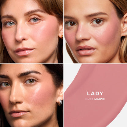 Saie Dewy Glow Duo - Dew Liquid Blush Lady (.40 oz), Mini Glowy Super Gel Warmglow (.5 oz) - Radiant Cheek Tint & Illuminating Primer for a Natural, Lit-From-Within Finish - Maple Wellness Supplements