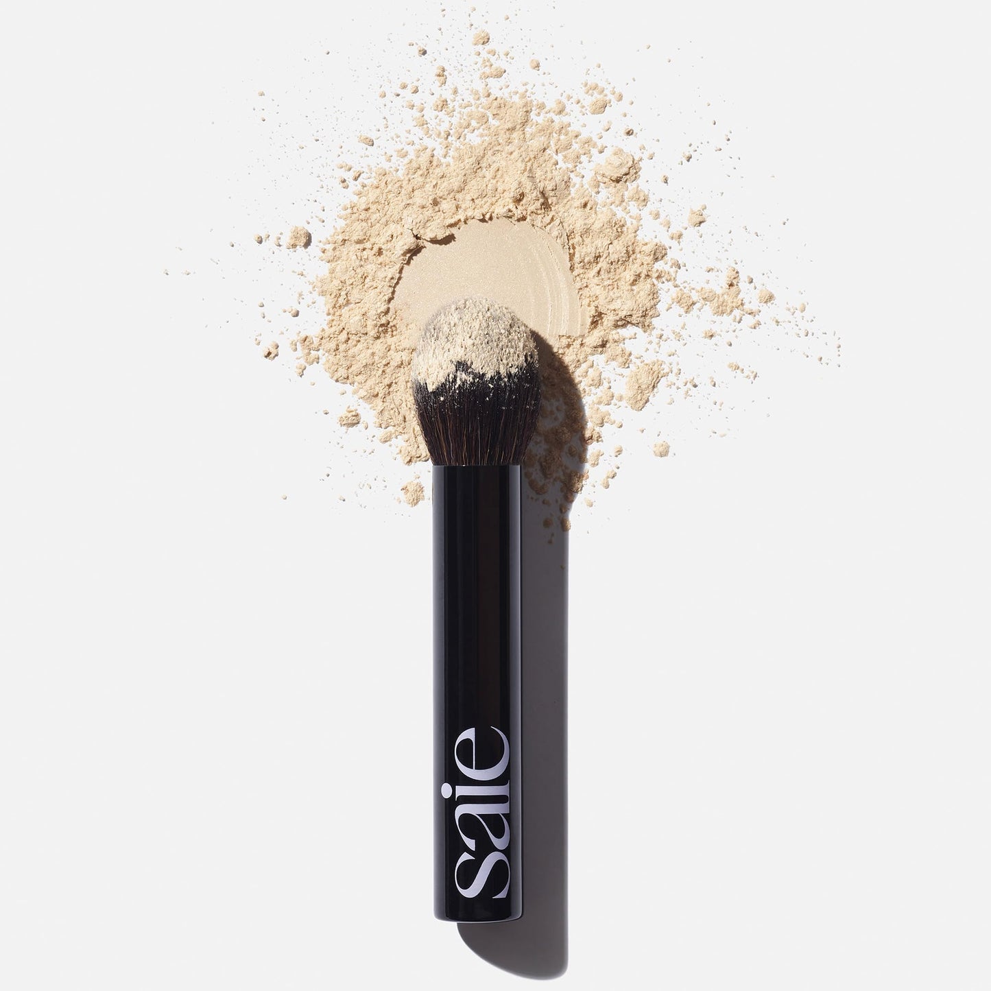 Saie Face Powder Duo, Medium - The Fluffy Brush, Soft, Multi-Use Targeted Powder Brush With Tapered Tip & Airset Radiant Loose Setting Powder, Translucent Medium (0.14 oz) - Vegan, Cruelty-Fee - Maple Wellness Supplements