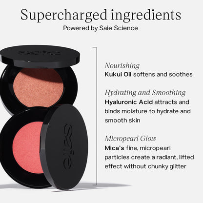 Saie Glow Sculpt Multi-Use Highlighter + Cream Blush - Lightweight Highlighter Makeup with Hyaluronic Acid + Micropearl for Radiant, Glowing Skin - Mauveglow (.02 oz) - Maple Wellness Supplements