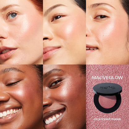 Saie Glow Sculpt Multi-Use Highlighter + Cream Blush - Lightweight Highlighter Makeup with Hyaluronic Acid + Micropearl for Radiant, Glowing Skin - Mauveglow (.02 oz) - Maple Wellness Supplements