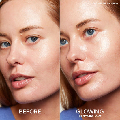 Saie Glowy Super Gel - Hydrating Makeup Primer and Illuminating Glow Serum Enriched with Vitamin C and Squalane Oil - All-Over Liquid Highlighter Makeup for Instant Glass Skin - Starglow (1 oz) - Maple Wellness Supplements