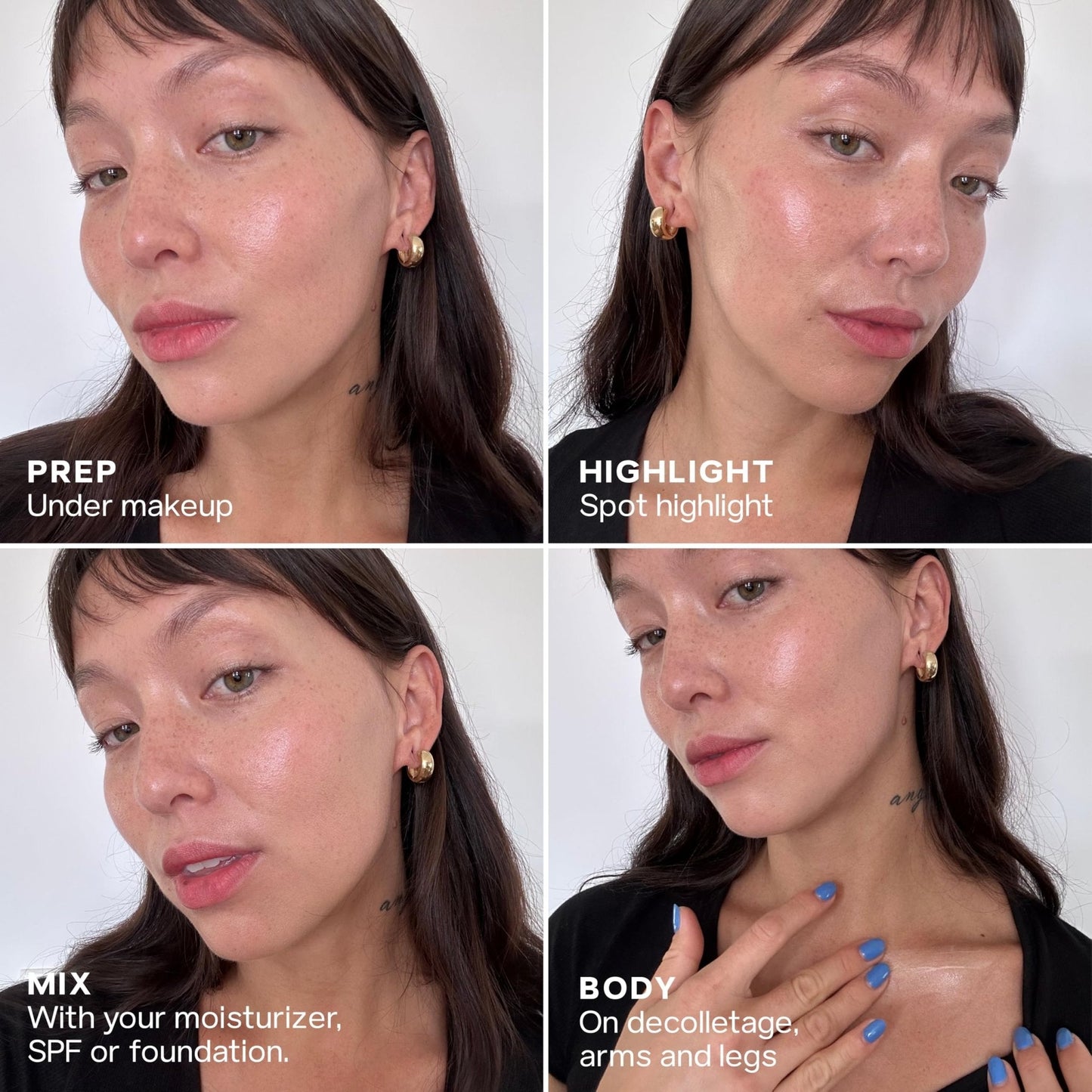 Saie Glowy Super Gel Warmglow Duo - Lightweight Illuminator & Makeup Primer for Glowing Skin - Soft Warm Gold (1 oz & 0.5 oz) - Maple Wellness Supplements