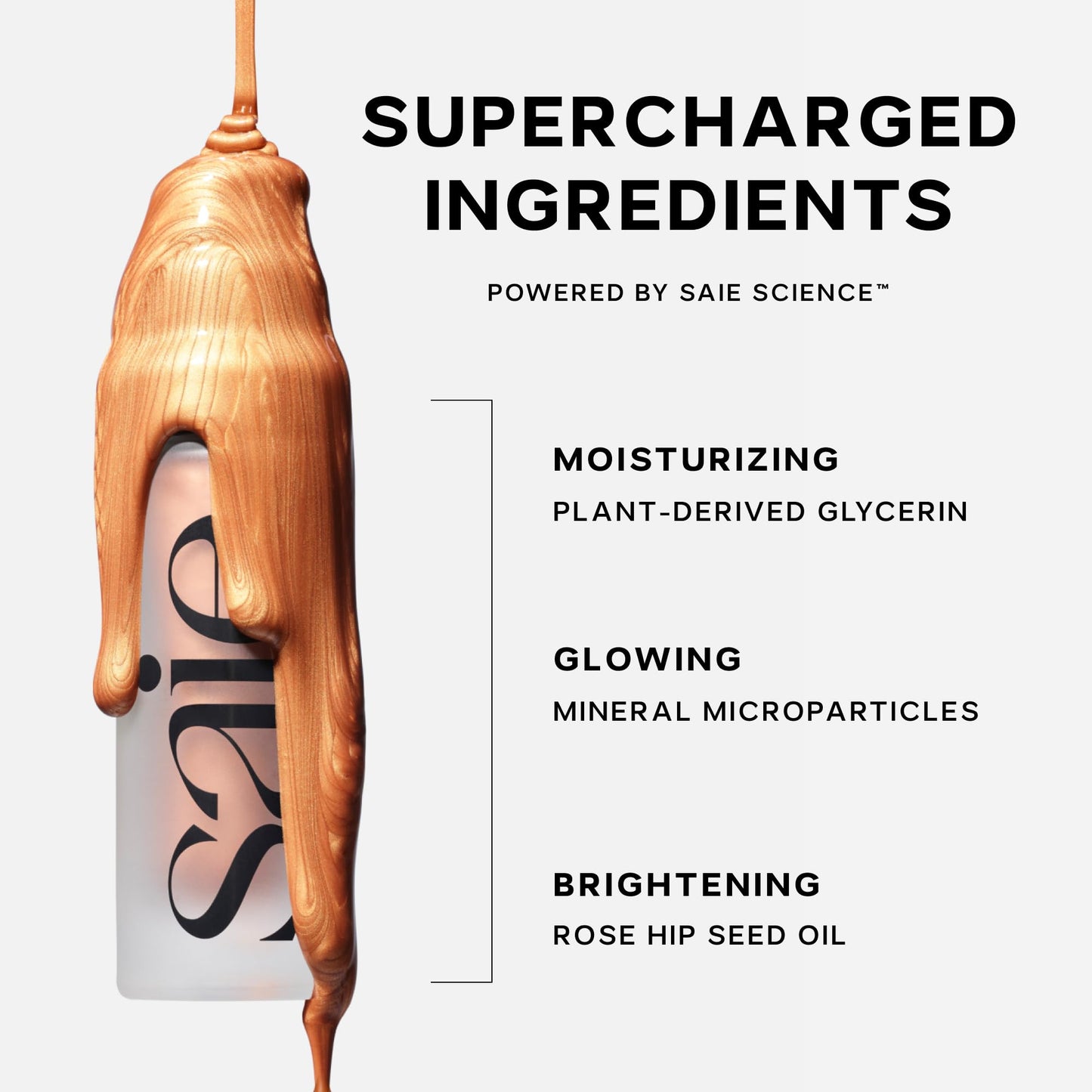 Saie Glowy Super Gel Warmglow Duo - Lightweight Illuminator & Makeup Primer for Glowing Skin - Soft Warm Gold (1 oz & 0.5 oz) - Maple Wellness Supplements