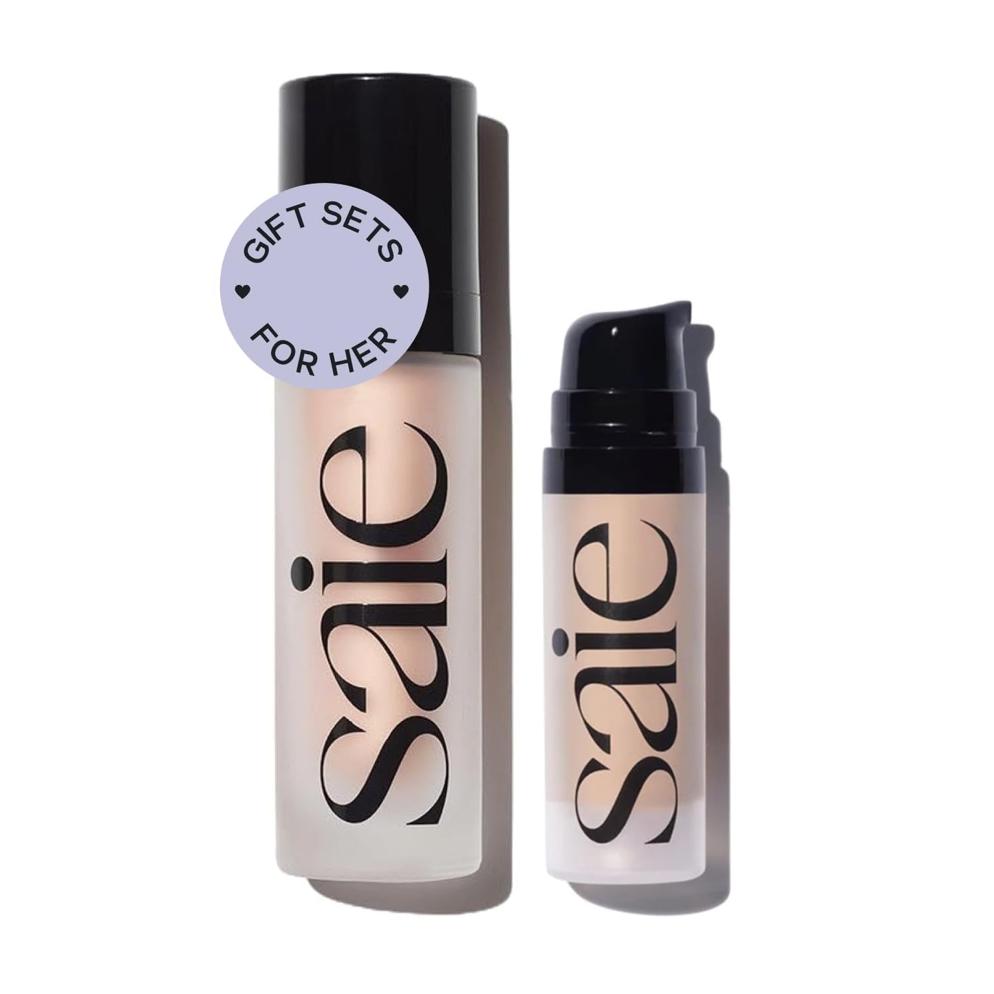 Saie Glowy Super Gel Warmglow Duo - Lightweight Illuminator & Makeup Primer for Glowing Skin - Soft Warm Gold (1 oz & 0.5 oz) - Maple Wellness Supplements