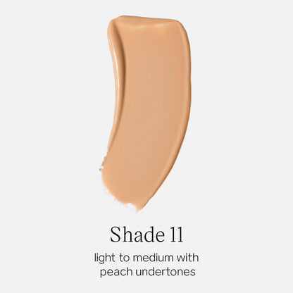 Saie Glowy Super Skin Tint Liquid Foundation - Weightless + Dewy Foundation with Lightweight Medium Coverage - Hydrating Face Makeup + Skin Care Serum Hybrid with Hyaluronic Acid - Shade 11 (1.01 oz) - Maple Wellness Supplements