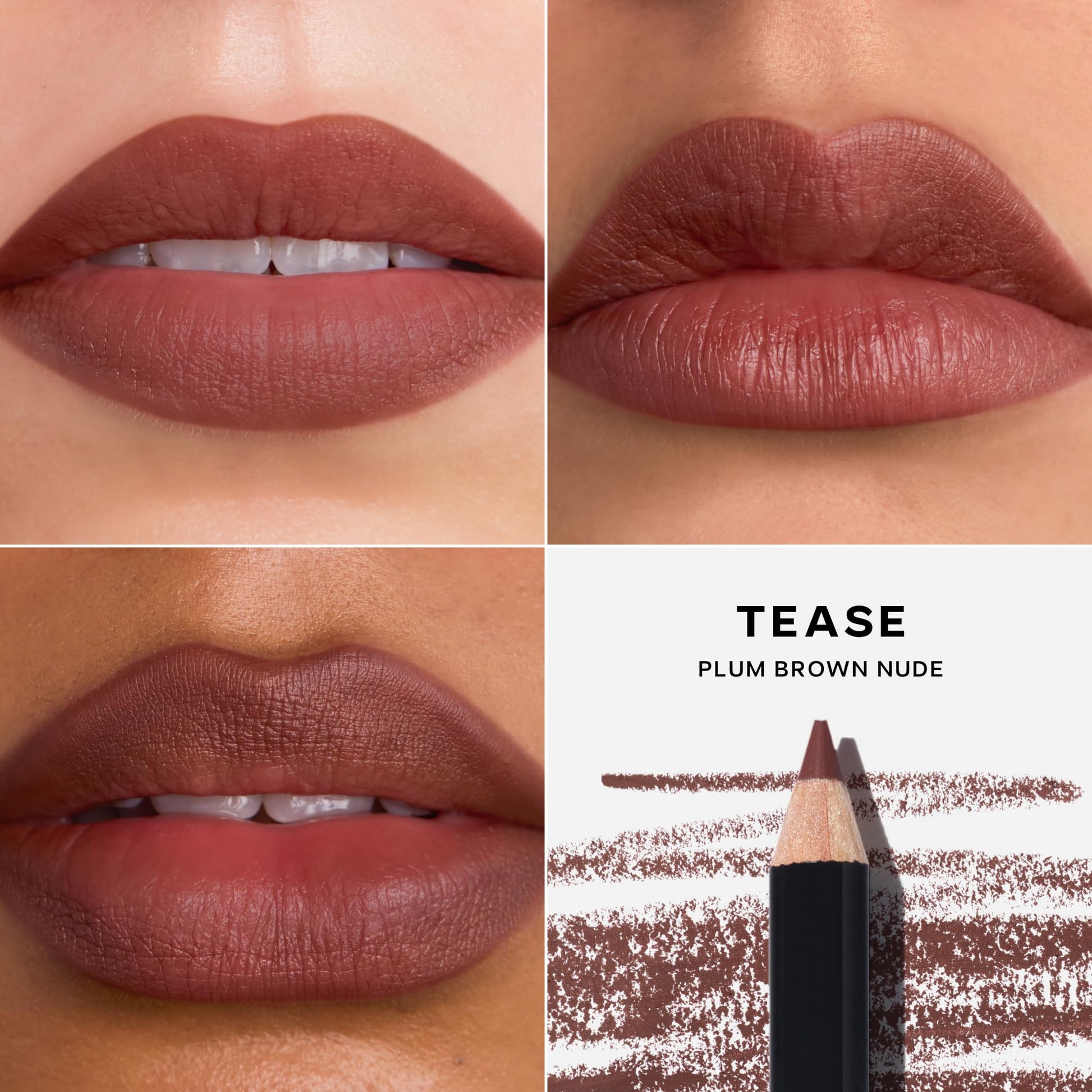 Saie Lip Liner 101 - Lip Pencil Made with a Creamy, Soft Matte Formula for a Naturally Framed or Fully Filled Look - Supercharged with Shea Butter & Jojoba Oil - Tease (.05 oz) - Maple Wellness Supplements