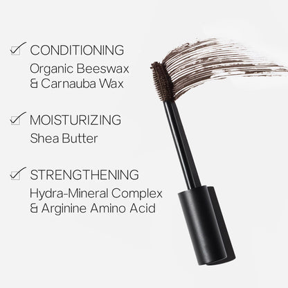 Saie Mascara 101 - Lash Lengthening Mascara for Thick, Bold, Lifted Lashes - Buildable Eye Makeup Formulated to Strengthen and Condition with Rich Nutrients - Brown (0.31 oz) - Maple Wellness Supplements