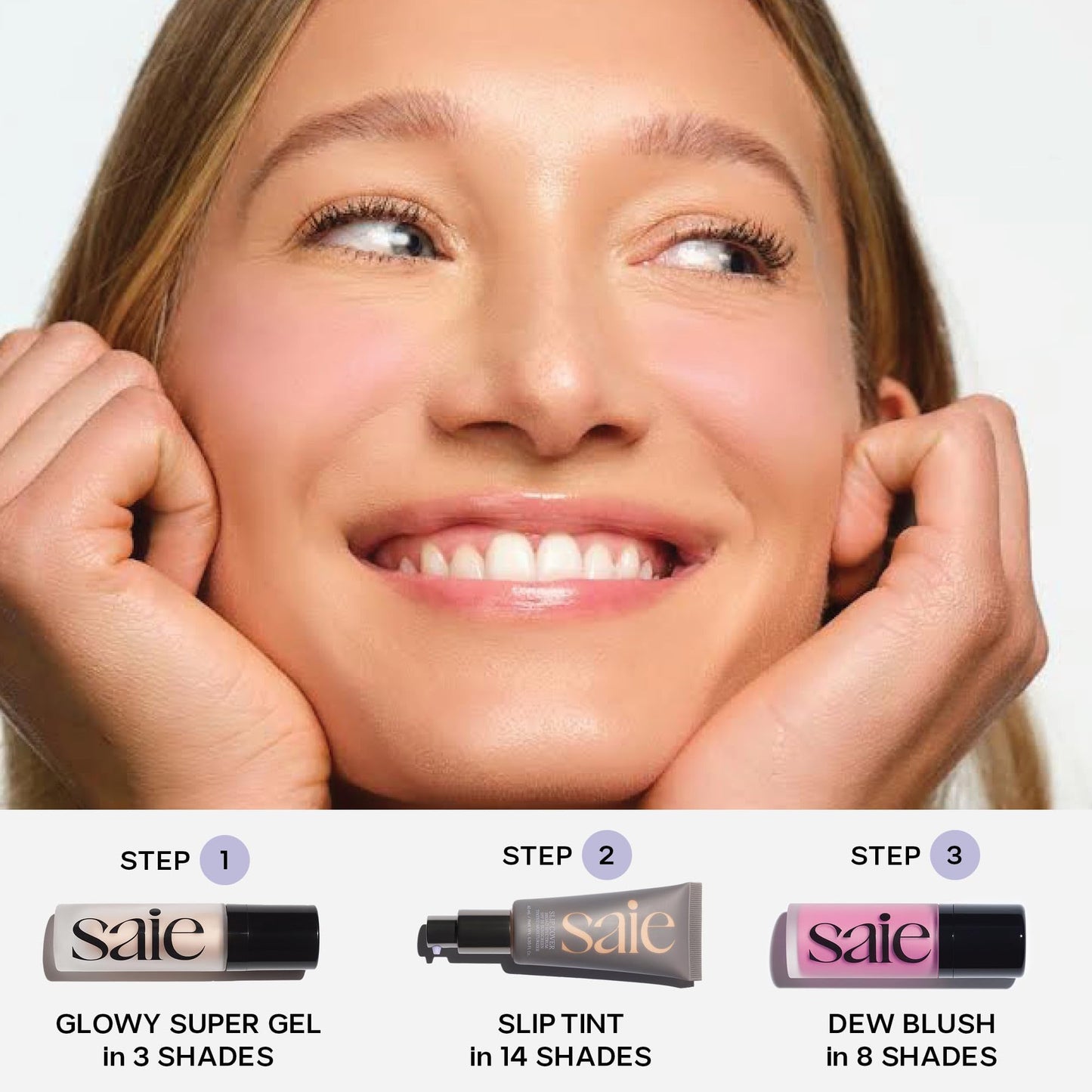 Saie Mini Glowy Super Gel - Hydrating Makeup Primer and Illuminating Glow Serum Enriched with Vitamin C and Squalane Oil - All-Over Liquid Highlighter Makeup for Instant Glass Skin - Starglow (0.5 oz) - Maple Wellness Supplements