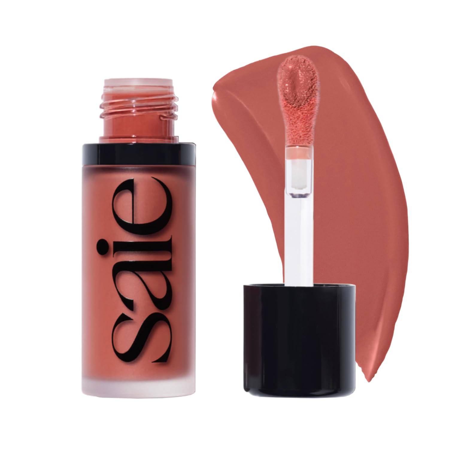 Saie Mini Glowy Super Gel Lightweight llluminator & Makeup Primer - Sunglow (0.5 oz) + Dew Blush - Lightweight Liquid Blush with a Blendable + Buildable Cream Finish - Cutie (.40 oz) - Maple Wellness Supplements