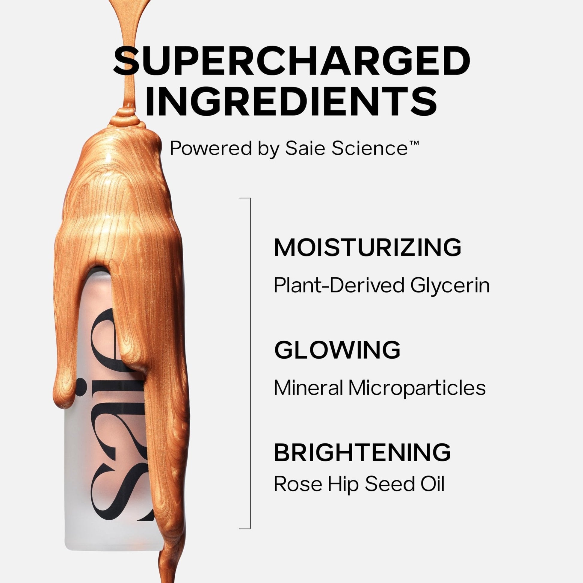 Saie Mini Glowy Super Gel Lightweight llluminator & Makeup Primer - Sunglow (0.5 oz) + Dew Blush - Lightweight Liquid Blush with a Blendable + Buildable Cream Finish - Rosy (.40 oz) - Maple Wellness Supplements