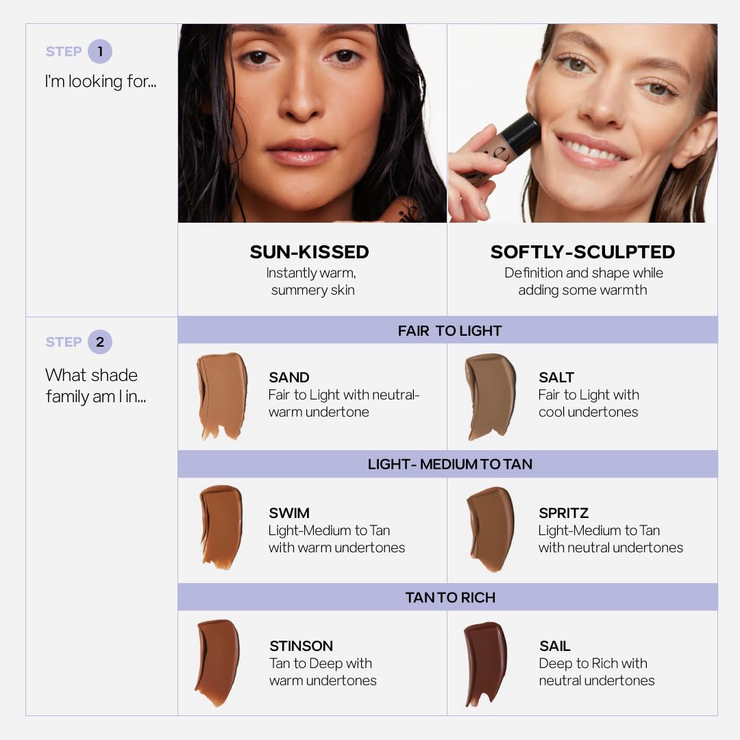 Saie Radiant Glow Duo - Dew Bronze Soft-Focus Liquid Bronzer in Sail (0.4 oz) & Mini Glowy Super Gel Lightweight Illuminator in Sunglow (0.5 oz), Hydrating Makeup Essentials for a Sun-Kissed Glow - Maple Wellness Supplements