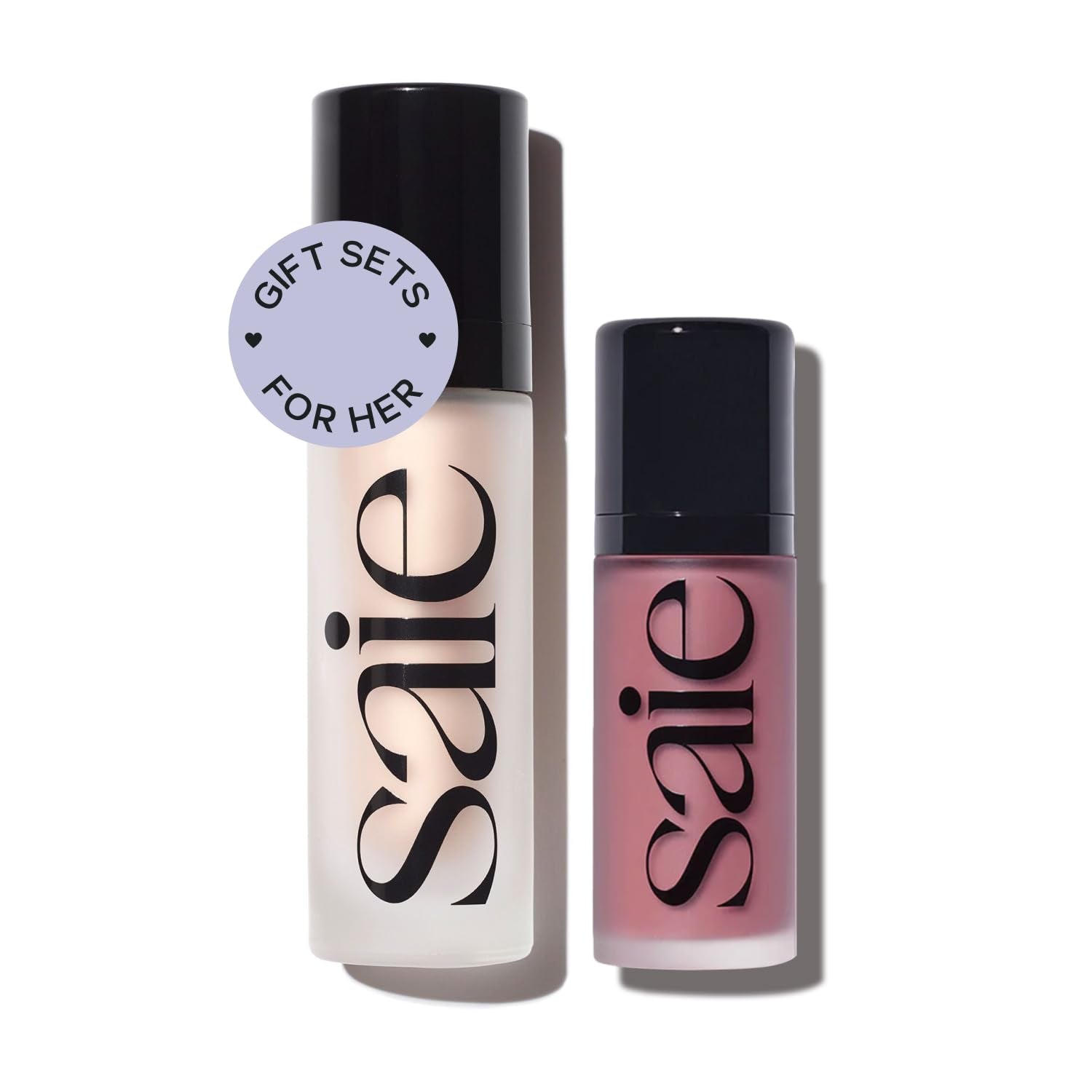 Saie Radiant Glow Duo - Dew Liquid Blush (Chilly, .40 oz) + Glowy Super Gel (Starglow, 1 oz) - Hydrating Cream Blush & Illuminating Primer for a Luminous, Natural Finish - Maple Wellness Supplements