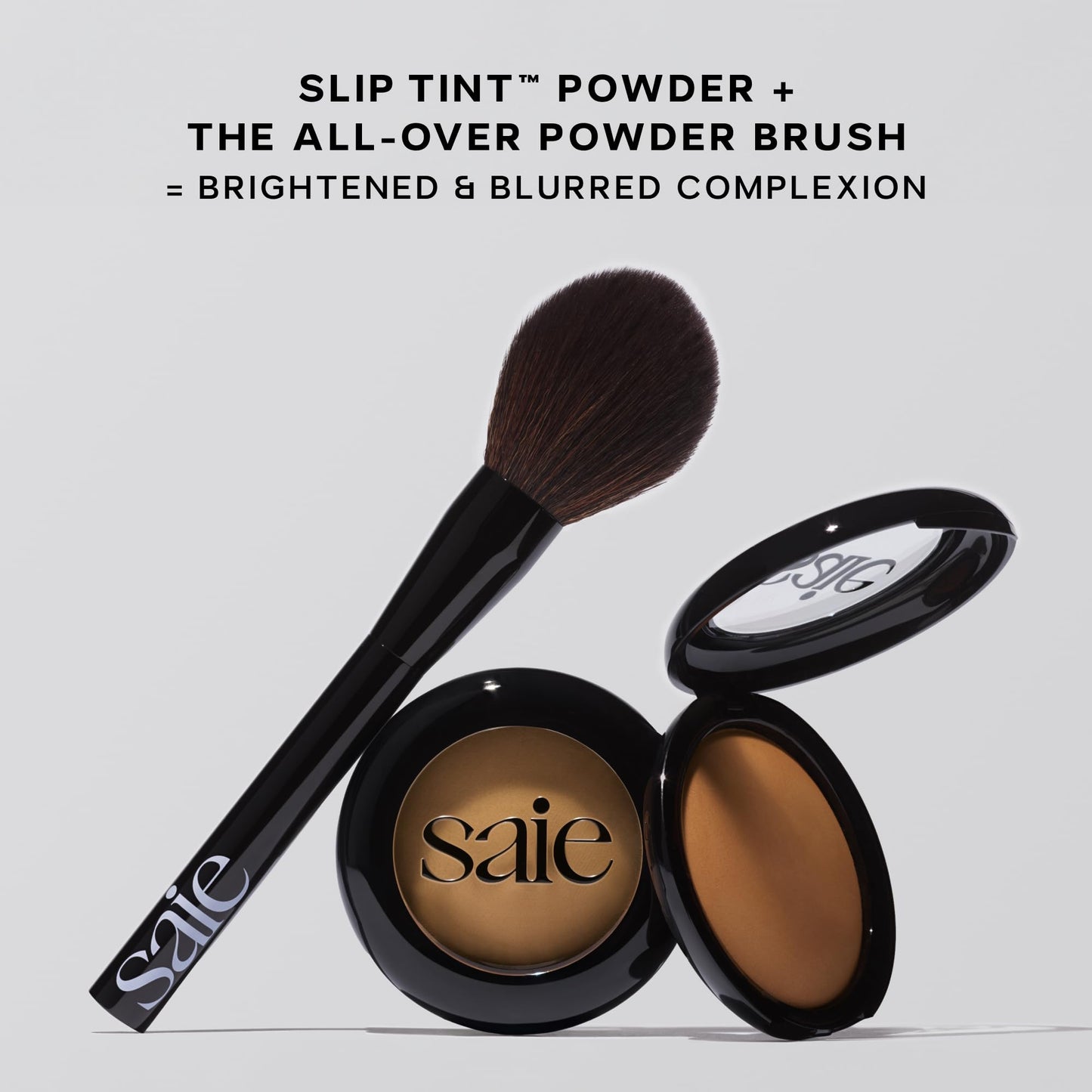 Saie Slip Tint Baked Setting Powder - Translucent Powder for Face Makeup with a Natural-Radiant Finish - Blurs, Brightens & Smooths Complexion - Translucent 2 - Light to Medium (0.24 oz) - Maple Wellness Supplements