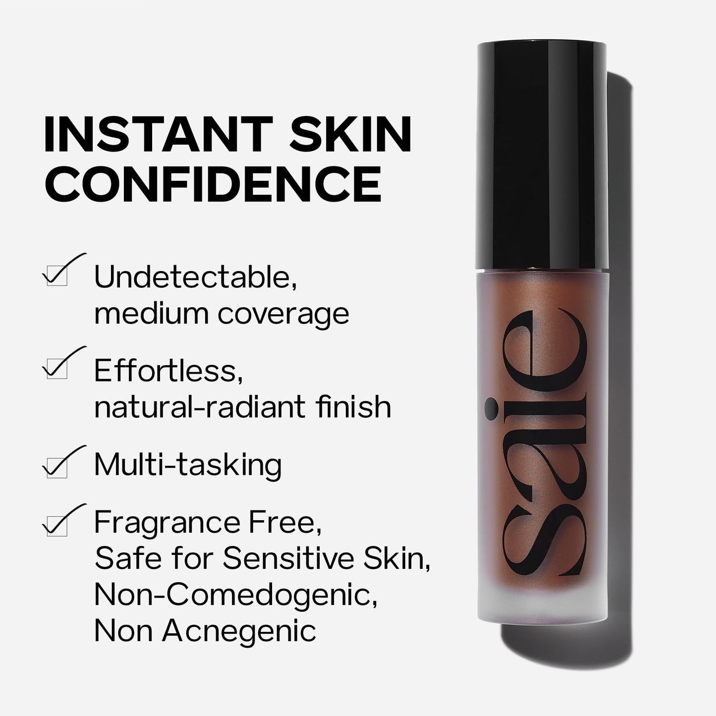 Saie Slip Tint Radiant Cream Concealer & All-Over Face Makeup - Concealer for Dark Circles, Redness & Blemishes - Lightweight Makeup Made with Hydrating Hyaluronic Acid - Shade 6 (0.17 oz) - Maple Wellness Supplements