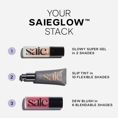 Saie Slip Tint Tinted Moisturizer with SPF 35 - Light Coverage, Glowy Skin Tint & Mineral Sunscreen for Face with Hydrating Hyaluronic Acid - Summer Makeup Essential - Shade Three + Half (1.35 oz) - Maple Wellness Supplements
