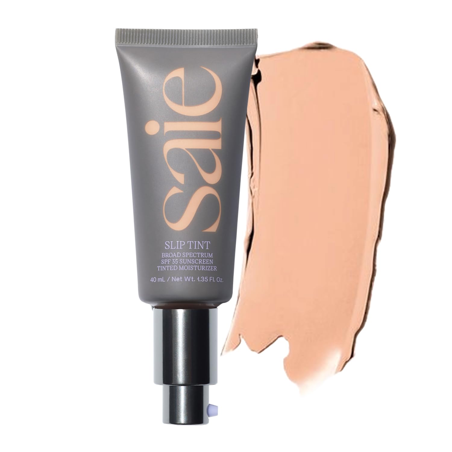 Saie Slip Tint Tinted Moisturizer with SPF 35 - Light Coverage, Glowy Skin Tint & Mineral Sunscreen for Face with Hydrating Hyaluronic Acid - Summer Makeup Essential - Shade Three + Half (1.35 oz) - Maple Wellness Supplements