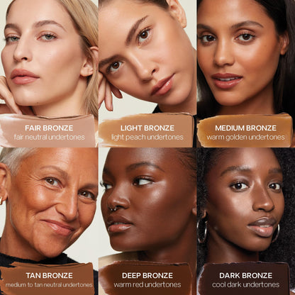 Saie Sun Melt Duo - The Big Brush - Soft, Multi-Use Liquid + Cream Makeup Brush With Synthetic Bristles Bundled With Sun Melt Bronzer in Tan Bronze - Buildable Cream Contour with Velvet Finish (1 oz) - Maple Wellness Supplements
