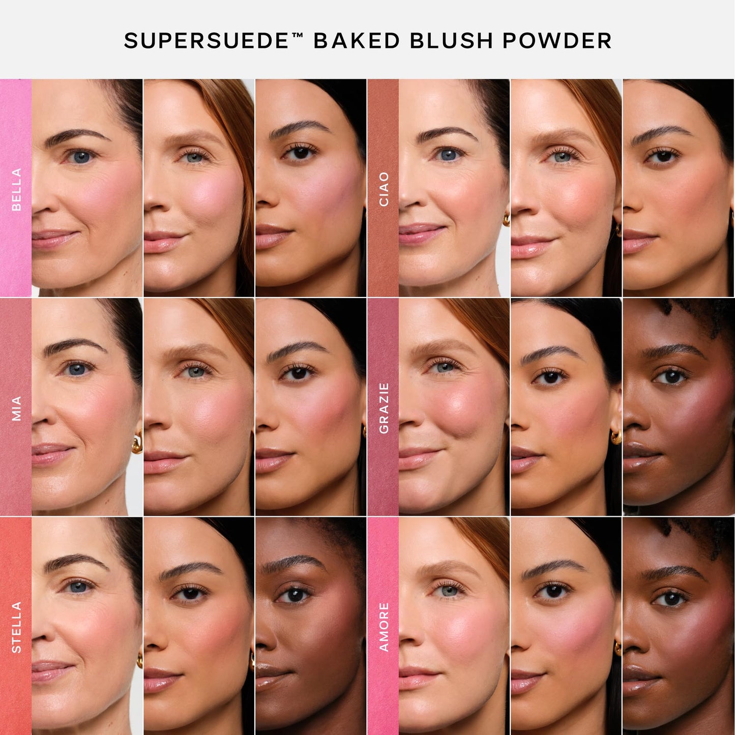 Saie SuperSuede Baked Blush - Talc-Free Powder Blush for Cheeks Infused with Hyaluronic Acid, Glycerin + Squalane - Hydrating Face Makeup for a Natural, Diffused Flush of Color - Ciao (0.1 Ounce) - Maple Wellness Supplements