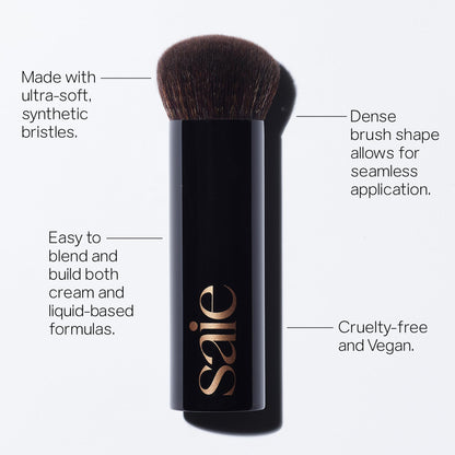 Saie The Big Liquid Foundation Brush - Soft, Multi-Use Makeup Brush for Buffing, Blending & Building - Made with Cruelty-Free, Synthetic Bristles & Creates a Seamless Finish (1 Count) - Maple Wellness Supplements