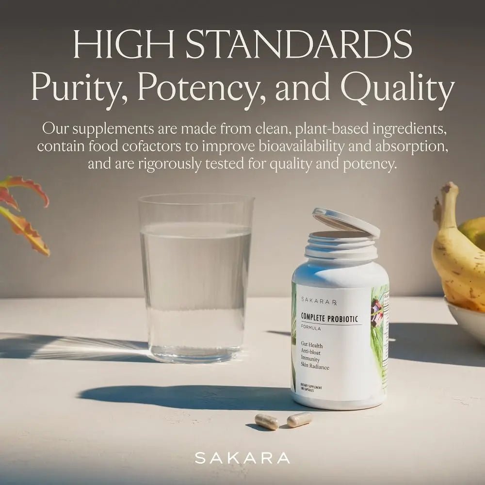 SAKARA Complete Probiotic - Prebiotics and Probiotics for Women Digestive Health Supplements, Supports Bloating, Immune System & Skin Radiance, Gut Health for Women with 3 Billion CFU's - 180 Capsules - Maple Wellness Supplements