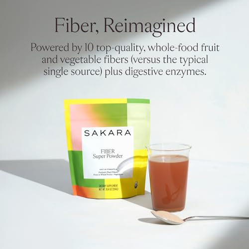 SAKARA Fiber Super Powder - Pineapple Flavor Prebiotic Fiber Powder, High Fiber - Maple Wellness Supplements