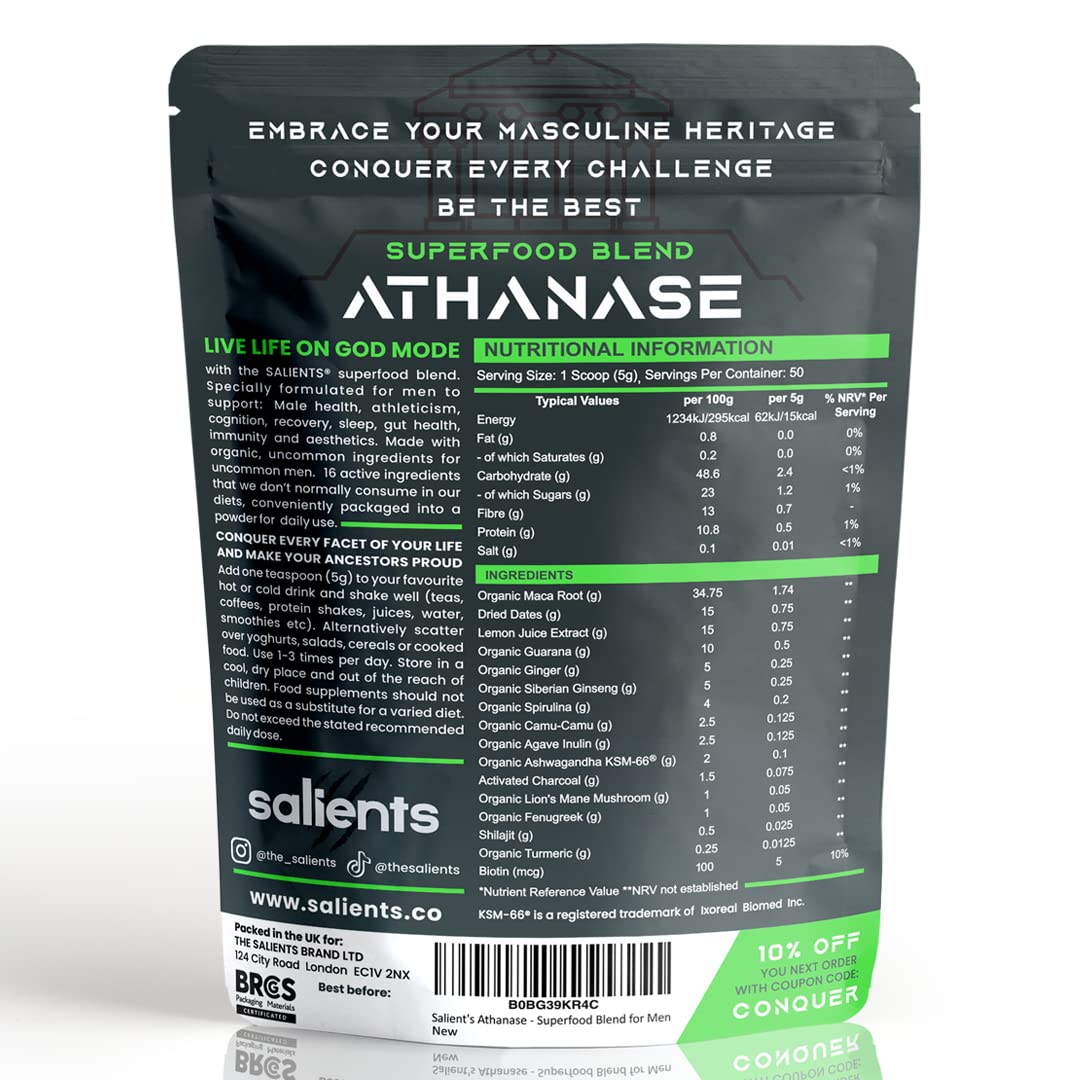 SALIENTS® ATHANASE® | Men's Super Greens Powder | Superfood Powder Blend - Maple Wellness Supplements