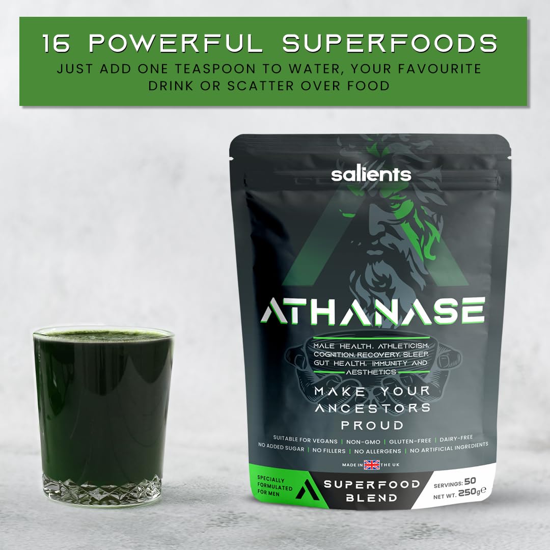 SALIENTS® ATHANASE® | Men's Super Greens Powder | Superfood Powder Blend - Maple Wellness Supplements