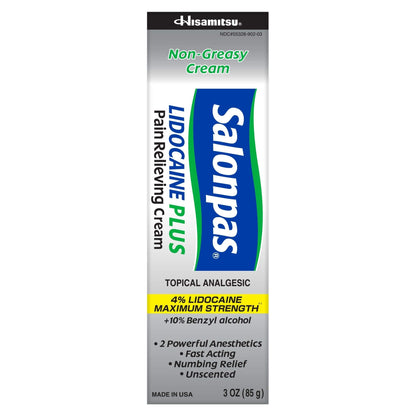Salonpas Lidocaine Plus Pain Relieving Cream, 3 Ounce Tube - Maple Wellness Supplements