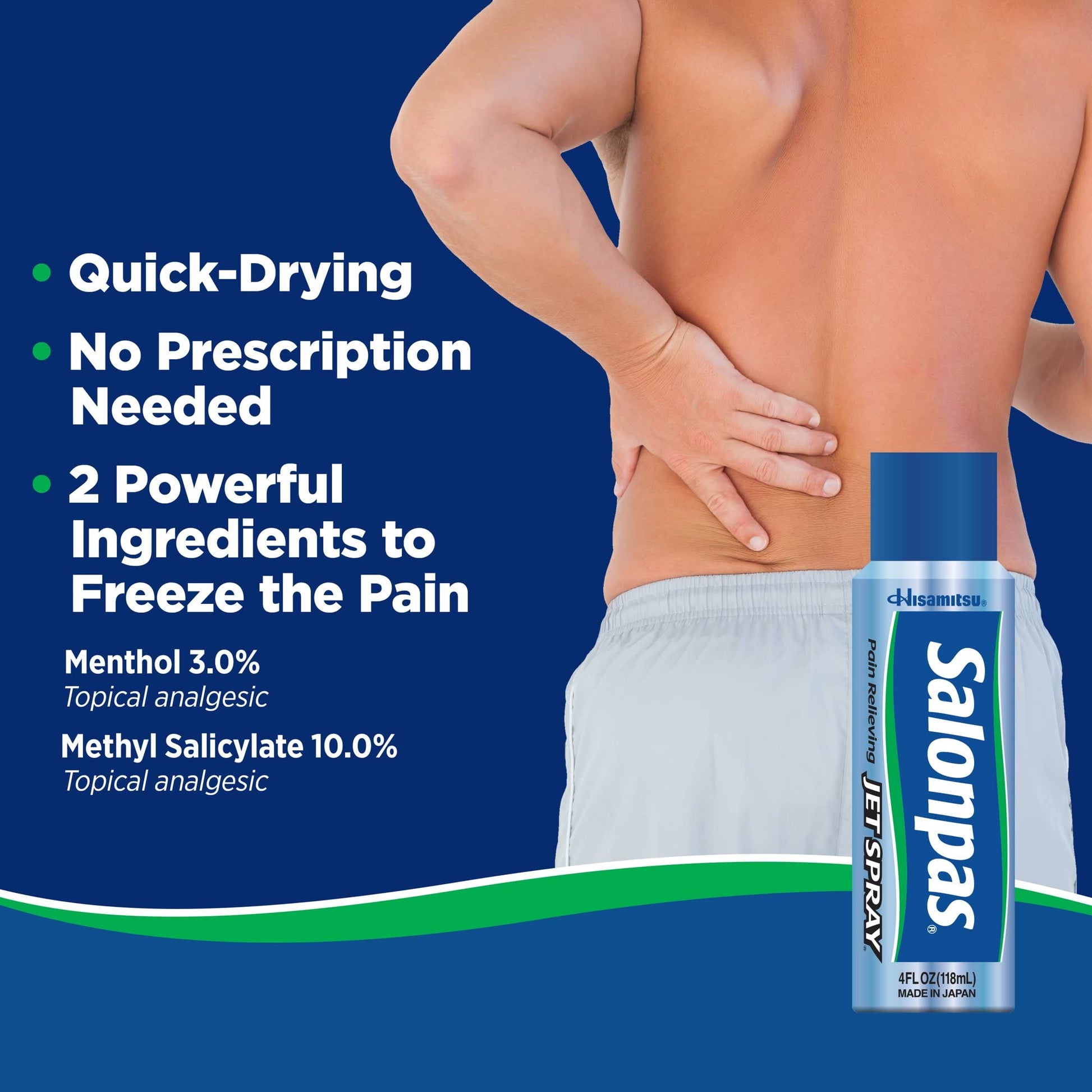 Salonpas pain relieving jet spray - 4 oz (2 PACK) - Maple Wellness Supplements