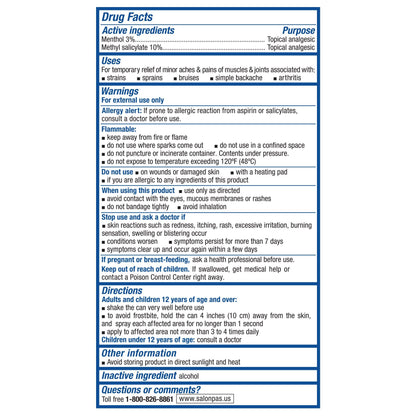 Salonpas pain relieving jet spray - 4 oz (2 PACK) - Maple Wellness Supplements