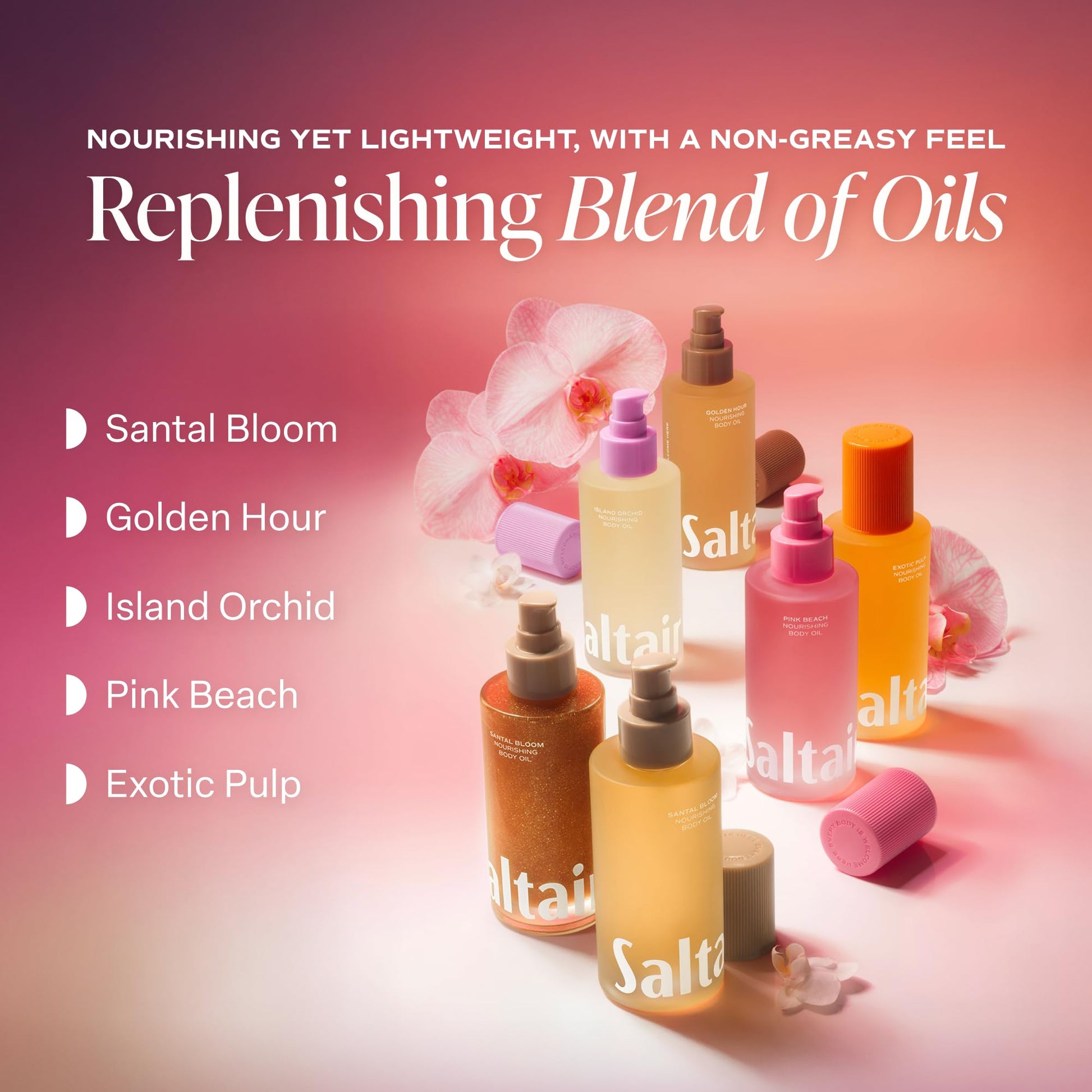 Saltair Body Oil - Luxurious Santal Bloom After Shower and Bath Oil for Women and Men. Botanical, Non-Greasy - Maple Wellness Supplements