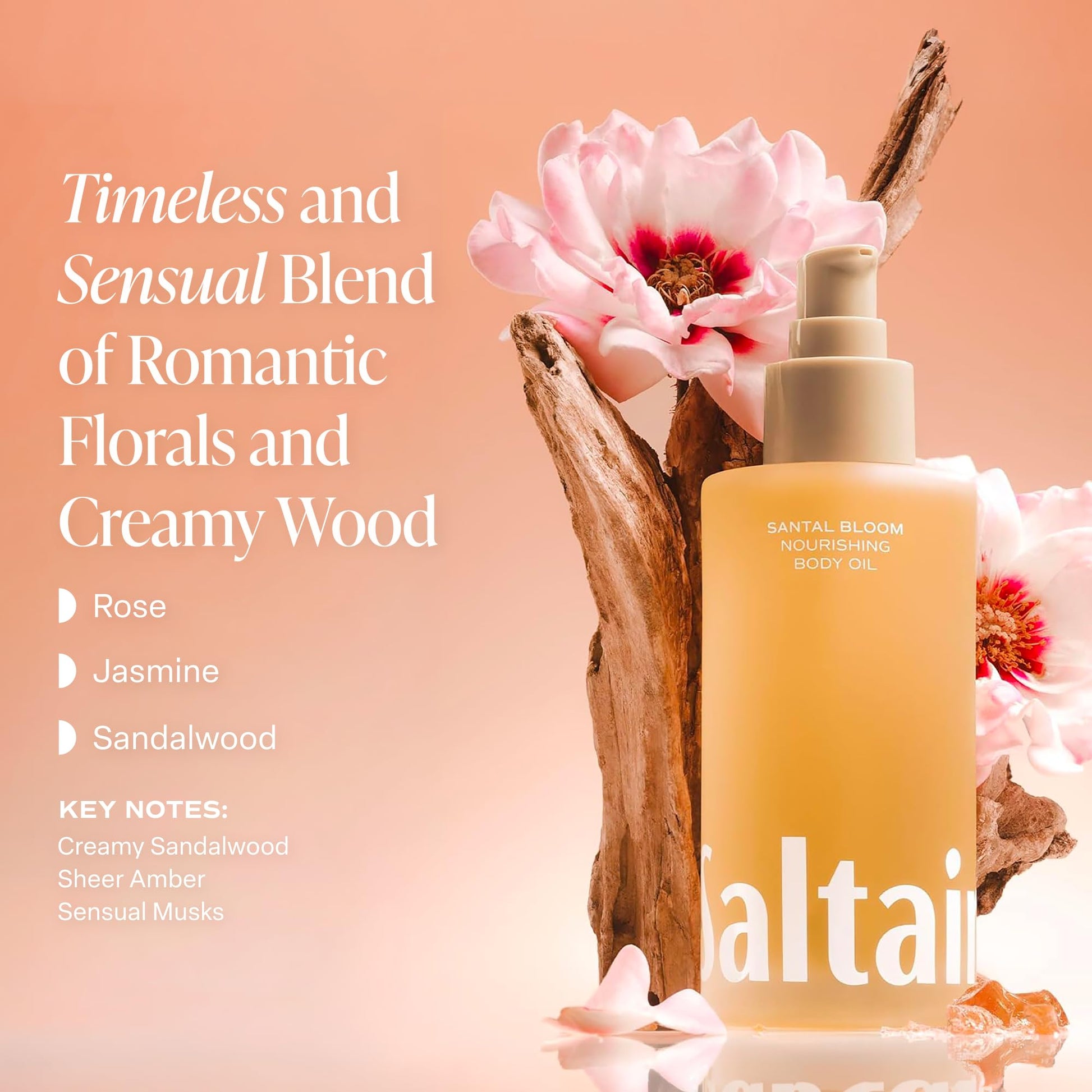 Saltair Body Oil - Luxurious Santal Bloom After Shower and Bath Oil for Women and Men. Botanical, Non-Greasy - Maple Wellness Supplements