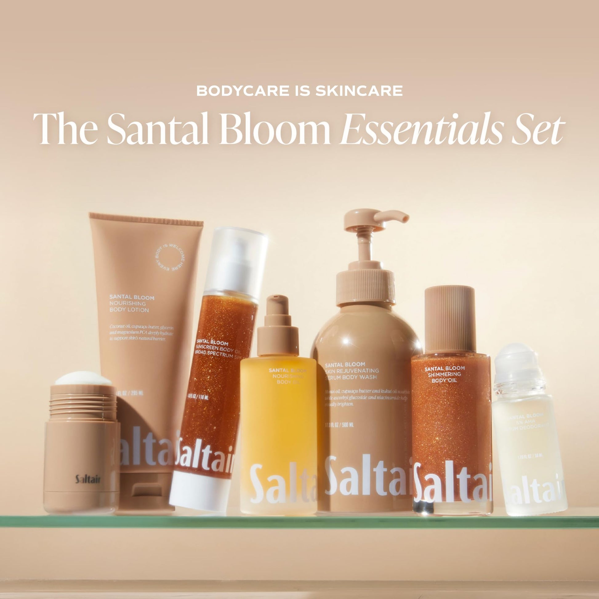 Saltair Body Oil - Luxurious Santal Bloom After Shower and Bath Oil for Women and Men. Botanical, Non-Greasy - Maple Wellness Supplements