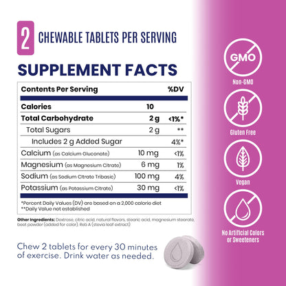 SaltStick Electrolyte FastChews - 60 Mixed Berry Chewable Tablets - Salt Tablets for Running and Hydration, Electrolyte Chews - 60 Count Bottle - Maple Wellness Supplements