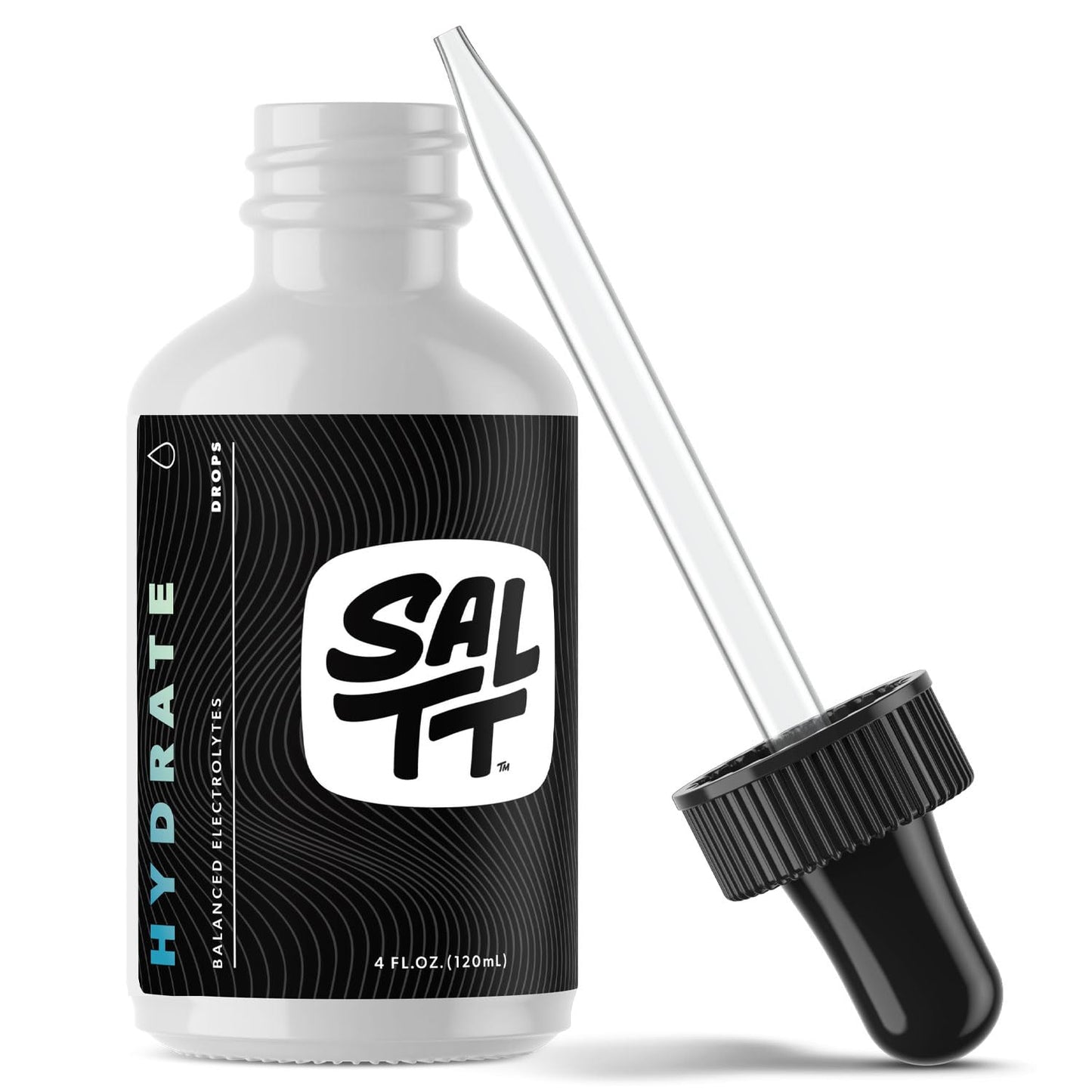 SALTT - Hydrate (4 oz) - Electrolytes Drops - Energy Boost - Sodium, Potassium, Magnesium, Zinc, Copper - Unflavored - Ultra Low Carb - Zero Sugar, Vegan, - Maple Wellness Supplements