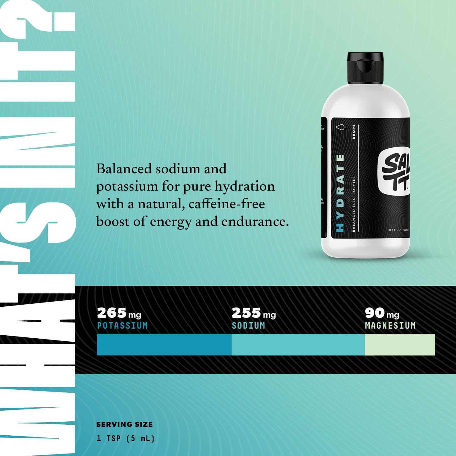 SALTT - Hydrate (8.3 oz) - Electrolytes Drops - Energy Boost - Sodium, Potassium, Magnesium, Zinc, Copper - Unflavored - Ultra Low Carb - Zero Sugar, Vegan, Gluten Free, Non GMO - By Keto Chow - Maple Wellness Supplements
