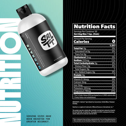 SALTT - Hydrate (8.3 oz) - Electrolytes Drops - Energy Boost - Sodium, Potassium, Magnesium, Zinc, Copper - Unflavored - Ultra Low Carb - Zero Sugar, Vegan, Gluten Free, Non GMO - By Keto Chow - Maple Wellness Supplements