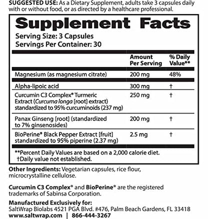SaltWrap Mag 3D – Daytime (Non-Drowsy) Leg Cramp & Muscle Relief Support - Natural - Maple Wellness Supplements