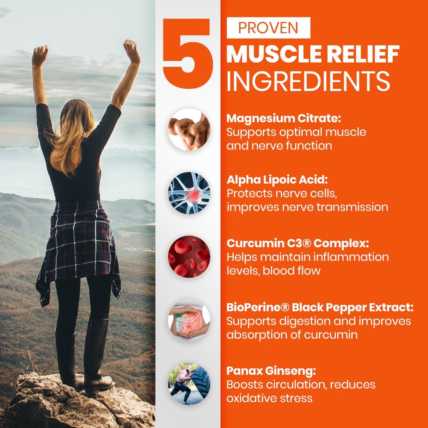 SaltWrap Mag 3D – Daytime (Non-Drowsy) Leg Cramp & Muscle Relief Support - Natural Supplement for Muscle and Nerve Health with Turmeric, Alpha Lipoic Acid & Magnesium - Maple Wellness Supplements