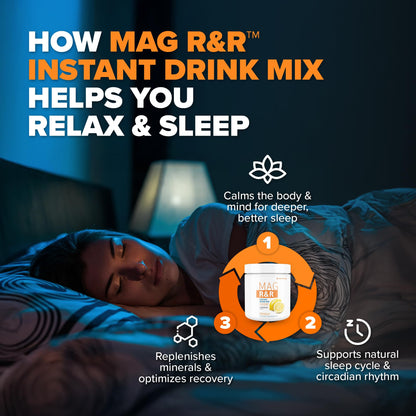 SaltWrap Mag R&R Instant Drink Mix - Sugar-Free Nighttime Magnesium Glycinate Powder with Stevia & FiberSMART® - Muscle Cramp & Leg Cramps Relief, Sleep & Relaxation Support - 30 Servings - Maple Wellness Supplements