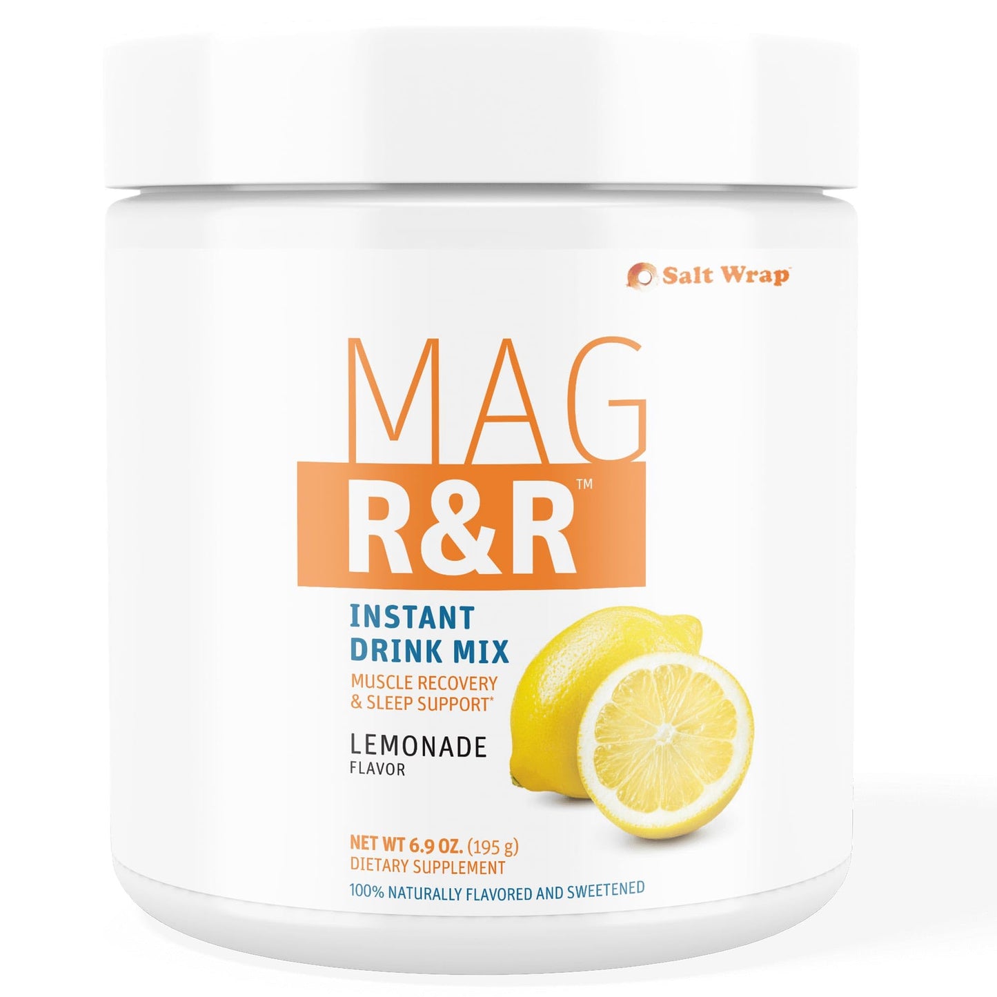 SaltWrap Mag R&R Instant Drink Mix - Sugar-Free Nighttime Magnesium Glycinate Powder with Stevia & FiberSMART® - Muscle Cramp & Leg Cramps Relief, Sleep & Relaxation Support - 30 Servings - Maple Wellness Supplements