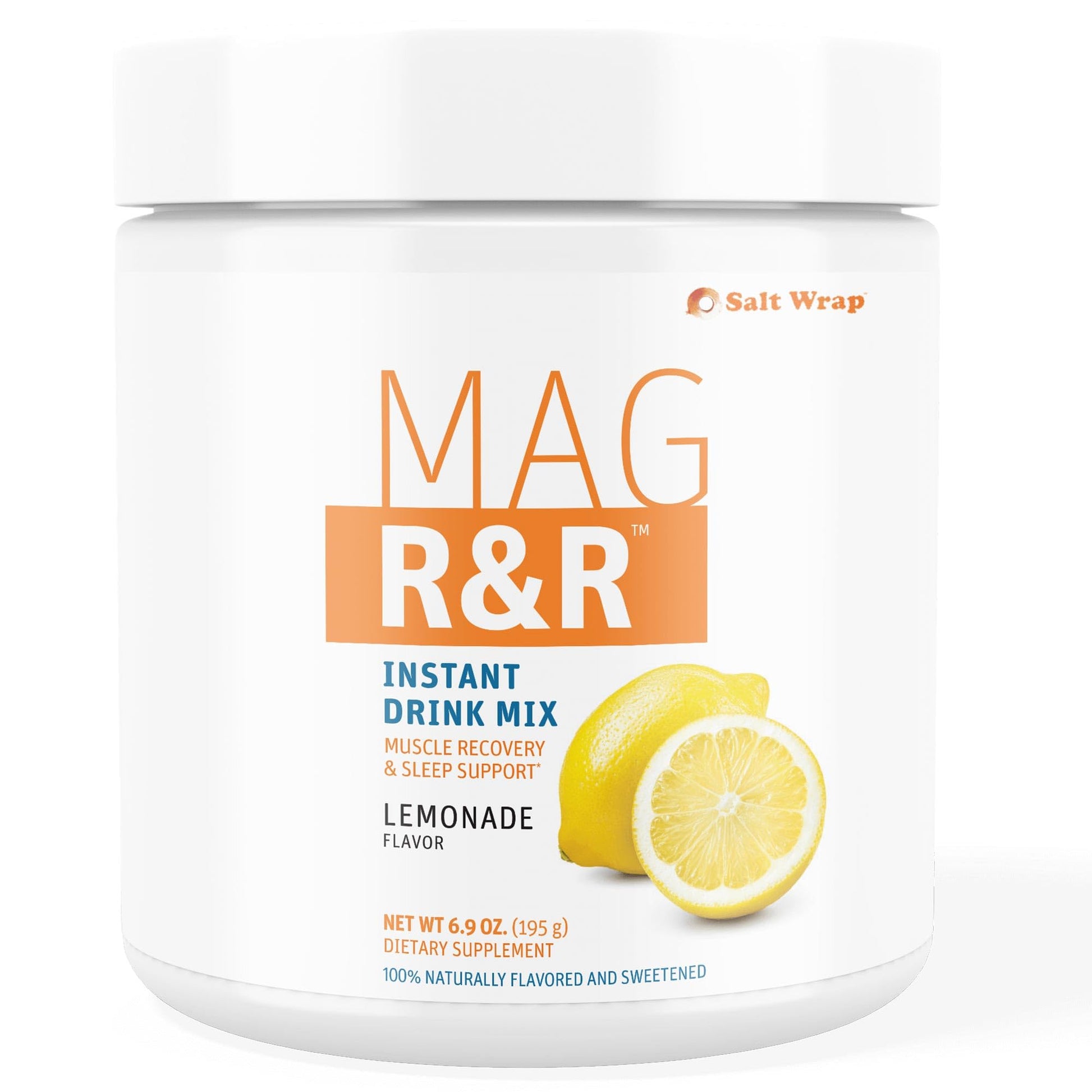 SaltWrap Mag R&R Instant Drink Mix - Sugar-Free Nighttime Magnesium Glycinate Powder with Stevia & FiberSMART® - Muscle Cramp & Leg Cramps Relief, Sleep & Relaxation Support - 30 Servings - Maple Wellness Supplements