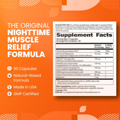 SaltWrap Mag R&R - Nighttime Muscle Cramps Support, Natural Sleep Support for Adults with Magnesium Glycinate for Muscle Spasm and Leg Cramps Relief, 90 Capsules - Maple Wellness Supplements